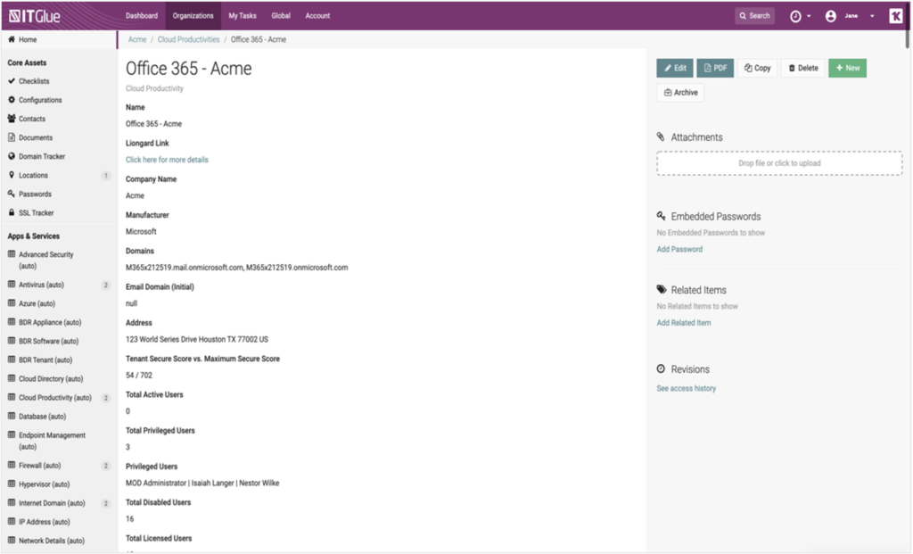 IT Glue Flexible Assets in Fields