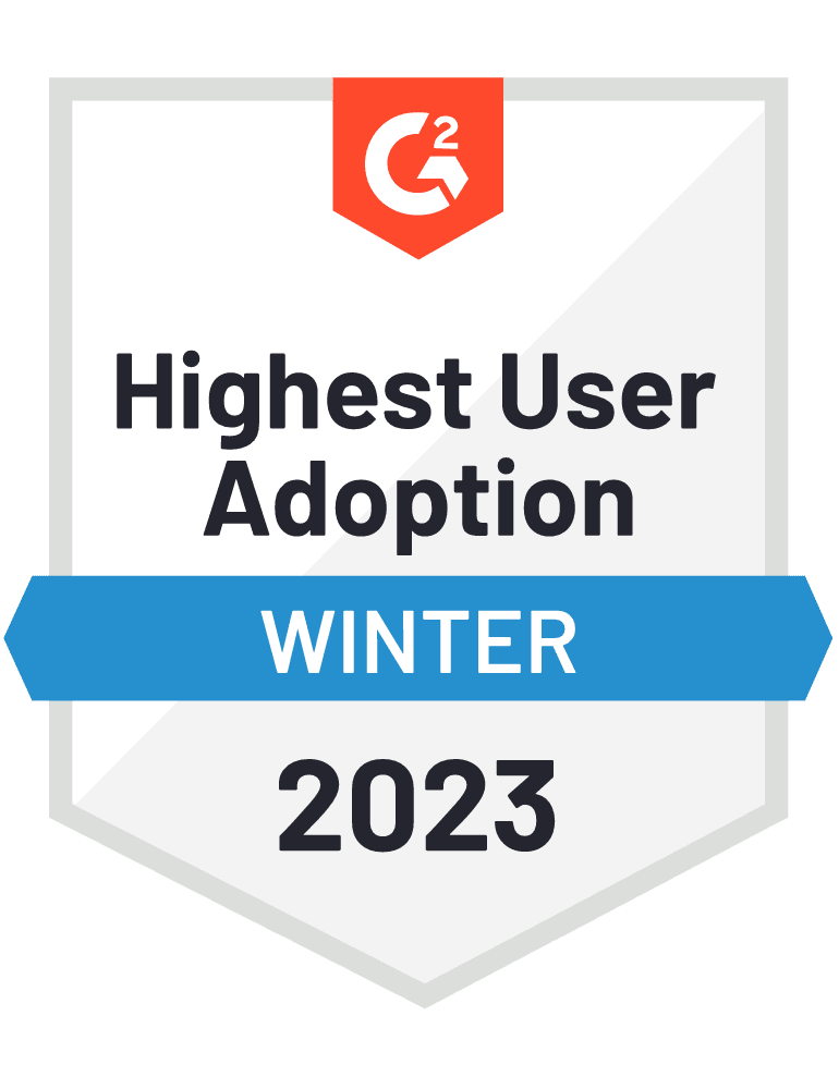 G2 Highest User Adoption - Winter 2023
