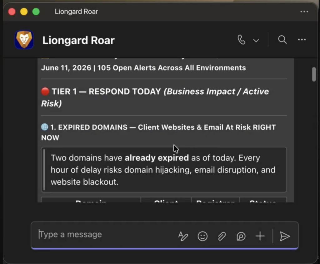 Stop Hunting for Answers: LiongardIQ Delivers Your Operational Runbook in One Teams Prompt